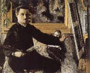 Gustave Caillebotte The self-portrait in front of easel china oil painting reproduction